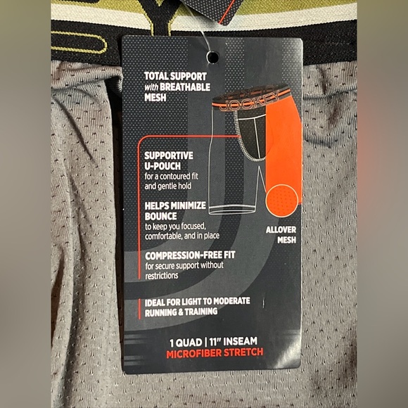 4 Jockey Breathable Mesh Quad Short Brief XXL Gray 11” Inseam Stability Pouch - Picture 10 of 11